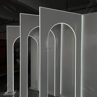 Arches de fond de forme rectangulaire moderne Led acrylique arc de fond pour événement incurvé support de toile de fond pour scène de mariage