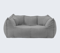 Chaise haricot en tissu velours Teddy chambre petit pouf familial pour le repos