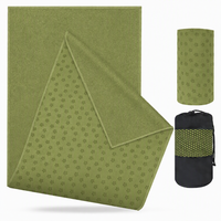 Serviette de yoga en microfibre ultra-fine antidérapante en silicone véritable moulé par injection, lavable en machine, pour femmes, pour le sport et le fitness