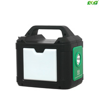 Système de haut-parleurs solaires à alimentation CA/CC pour le camping en extérieur, batterie LiFePO4 intégrée, sortie 18W, charge par panneau solaire, lampe de poche