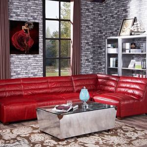 Su misura di alta qualità stile per il tempo libero in vera pelle <span class=keywords><strong>vintage</strong></span> <span class=keywords><strong>angolo</strong></span> e divano componibile soggiorno hotel casa mobili - Product Image 3