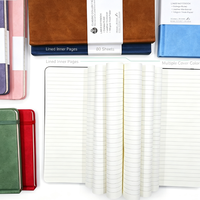 Organisateur/Agenda B6 bleu en cuir personnalisé imprimé, reliure cousue, couverture rigide, fournitures scolaires en gros