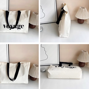 <span class=keywords><strong>Sac</strong></span> fourre-tout en toile imprimé de lettres simples de grande capacité <span class=keywords><strong>Sac</strong></span> <span class=keywords><strong>à</strong></span> <span class=keywords><strong>main</strong></span> Ins de <span class=keywords><strong>livre</strong></span> d'étudiant du fabricant pour le shopping de voyage en plein air - Product Image 3