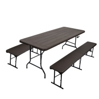 Meubles d'extérieur portables, table pliante rectangulaire en plastique blanche de 6 pieds, pour banquets, traiteur, barbecue, camping, pique-nique
