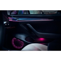 Lampe d'ambiance LED gravée au laser, lampe de dossier, lampe de selle, cache-tweeter pour Tesla Model 3/Model Y RHD LHD