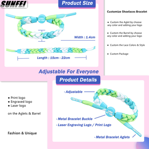<span class=keywords><strong>IRun</strong></span>, joyería ajustable personalizada, cordón de cuerda, pulseras, logotipo grabado, encanto de Metal, pulsera de Amistad tejida - Product Image 2