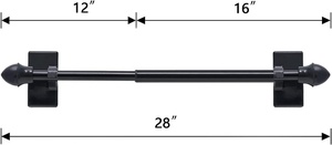 Batang Tirai Magnetik Multifungsi Dapat Disesuaikan untuk Pintu/Jendela Logam Tanpa Perlu Alat 16-28 Inci Hitam 2-Pak - Product Image 3