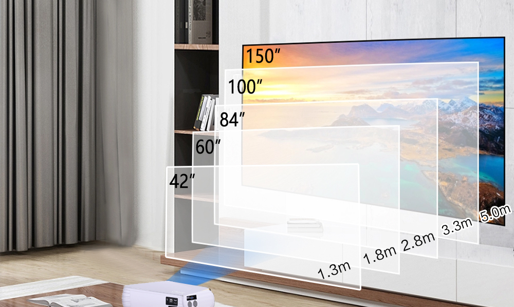China Factory LCD projector supplier Full HD 1080p 5000 lumens beamer HTP A1  Wifi  Android mirocast white color mini proyector