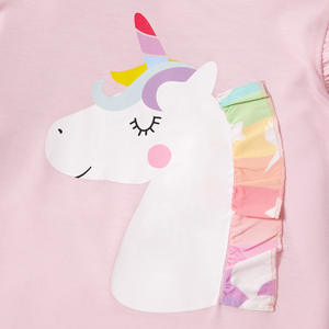 Filles Vêtements Robes Ensembles <span class=keywords><strong>Licorne</strong></span> Ruche D'impression À Manches Longues T-shirt Arc-En-Tulle Robe Jupe Bébé Filles Vêtements Ensembles - Product Image 3