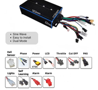 Kit de conversion de vélo électrique 72V 5000W à propulsion arrière pour VTT, avec panneau d'instruments coloré