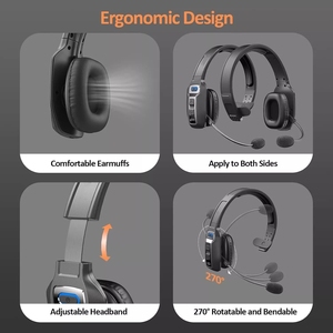 Audífonos Inalámbricos Over-Ear 5.2 con Micrófono con Cancelación de Ruido, Resistentes al Agua IPX-2, Compatibles con Teléfonos para Centro de Llamadas/Oficina/Conductor - Product Image 5