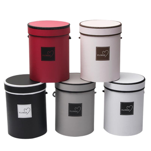 Caja de Embalaje para Arreglos Florales con Asa, Materiales Reciclados, Estilo Europeo, Caja Redonda Pequeña para Velas - Product Image 1