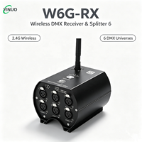 Récepteur et séparateur DMX sans fil 6 sorties 2.4G DMX512 pour concert, théâtre, DJ, éclairage de scène W6G-RX