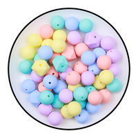 Perles en silicone de 12 mm de couleur unie de qualité alimentaire à trou traversant pour la fabrication de bijoux et accessoires de bracelet DIY