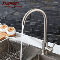 Robinets classiques en acier inoxydable robinet de cuisine noir mélangeur d'eau chaude et froide robinet de cuisine pour évier en vente