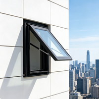Ventanas de Extracción de Humo para Cocina, Abatibles, de Aluminio y Vidrio, con Malla Plegable, de Apertura Superior