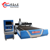 Mesin Pemotong Laser Serat Logam Kecepatan Tinggi 1000W Merek HuaXia Cina Harga Terjangkau Kontrol Otomatis CNC Bench-Top