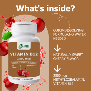 Comprimés de Vitamine B12 les plus vendus : favorisent des niveaux d'énergie sains, contribuent à maintenir un calme, et boostent la nutrition. - Product Image 3