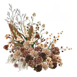 ชุดดอกไม้ประดิษฐ์สีน้ำตาลหรูหรา LO-850 พร้อมดอกฟิซาลิส ดอกทานตะวัน ดอกกล้วยไม้ ดอกทิวลิป ทำจากผ้าไหม สำหรับงานแต่งงาน ช่างจัดดอกไม้ และงานสั่งทำพิเศษ - Product Image 1