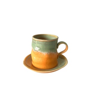 Tasse à café en céramique rétro de style japonais, avec soucoupe, effet de four, tasse à latte décorée de fleurs, tasse à thé de l'après-midi, mug transfrontalier - Product Image 5
