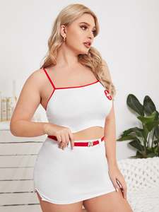 2023 di alta qualità 2 pezzi Set Hollow Lingerie erotica Suite <span class=keywords><strong>Sexy</strong></span> Lingerie Cosplay <span class=keywords><strong>infermiera</strong></span> Plus Size - Product Image 4