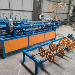 plc control automatic wire mesh manual automatic single double diamond wire chain link fence net weaving machine
