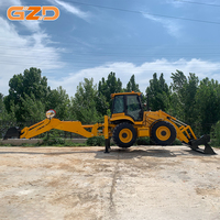 GZD Backhoe Loader 10800kg 4WD 4WS 1.2m³ Bucket Loader 5045mm Kedalaman Penggalian 38km/jam Traktor Backhoe Diesel Turbocharged