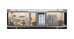 Station <span class=keywords><strong>de</strong></span> vaccination étanche à structure modulaire en acier avec stockage réfrigéré pour usage hospitalier - Product Image 2