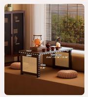 Table Kang pliante rectangulaire de style chinois médiéval en bambou, multifonctionnelle, pour le rangement, table transfrontalière