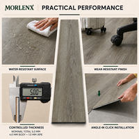 MORLENX Geräuchertes Taupe-Eichen-SPC-Bodenbelag Verschleißfester Wasserdichter Starrkern-Klick-Vinylboden für Gewerbliche Renovierung