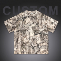 T-shirt Homme Oversize Court et Boxy en Coton Camouflage Personnalisé pour l'Été, Imprimé Sérigraphié, Haute Qualité