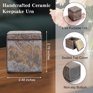 Mini Urna Decorativa para Cenizas, Recuerdo Conmemorativo, Pequeño Contenedor para Cenizas de Cremación, Funeral, Entierro, para Mascotas, Perros y Gatos - Product Image 2