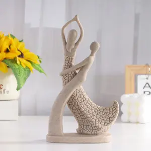 Eureop Style Dancing Couple Sandstone Couple Decoration Living Room Study Table Gift Decorations Resin Craft Ornament