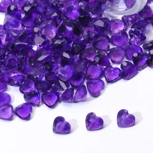 Loose Natural Amethyst Gemstone Heart Shape Faceted Calibrated Amethyst Loose Gemstones Purple Amethyst