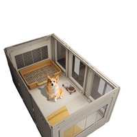 Cage pour chien et chat en résine, transparente, de luxe, écologique, à motif solide, pour animaux de compagnie de petite race, maison pour chat, villa pour chien, pour l'intérieur