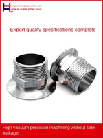 Raccord de tuyauterie hexagonal sanitaire à trois colliers en acier inoxydable 304 316L avec raccord fileté