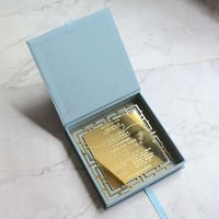 Invitation de mariage personnalisée en acrylique, dorée, découpée au laser, avec boîte en velours rigide, monogramme et dorure à chaud, papeterie de mariage