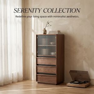 <span class=keywords><strong>Commode</strong></span> en bois massif de luxe de style moderne du milieu du siècle à <span class=keywords><strong>9</strong></span> <span class=keywords><strong>tiroirs</strong></span> |   Organisateur de placard écologique et peu encombrant pour chambre et salon - Product Image 2