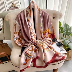 Elegante sciarpa <span class=keywords><strong>di</strong></span> seta <span class=keywords><strong>di</strong></span> design in seta stile rettangolo stampato in seta <span class=keywords><strong>di</strong></span> lusso marchio <span class=keywords><strong>di</strong></span> stampa personalizzato per donne 180*90cm <span class=keywords><strong>scialle</strong></span> - Product Image 1