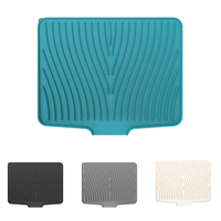 Tapis de séchage de vaisselle antidérapant en silicone ondulé, résistant à la chaleur, pliable, pour isolation de comptoir de cuisine