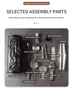 Stainless Steel Eco-Friendly Cocktail Shaker Set with Stand for Bar Tools Bartender Kit Drink Mixer 350ml/550ml/750ml Capacities - Product Image 5