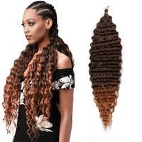 Extensions de cheveux synthétiques souples ombrées de 30 pouces pour tressage au crochet, ondulations profondes, trame unique, style afro crépu bouclé, cheveux au crochet
