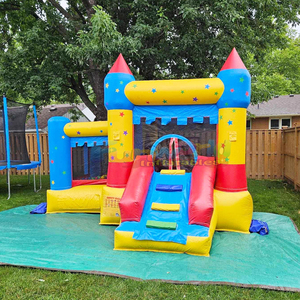 Castillo inflable comercial para niños, combo de castillo inflable con forma de estrella y piscina de pelotas. - Product Image 1