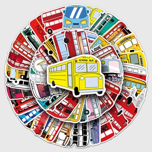 50 cartoon <strong>bus</strong> graffiti, cute children's rewards, Guka DIY skateboard, phone case, suitcase <strong>stickers</strong> - Product Image 1