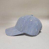 Chapeau Seersucker pour adulte Casquette de baseball à rayures marines structurées pour homme et femme Casquette de sport réglable DOM106036