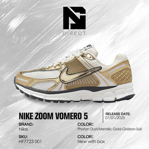 Nike Wmns Air Zoom Vomero 5 'Metallic Gold' Women's Running Shoes Breathable Mesh Lace-Up Sport Sneakers - Product Image 6