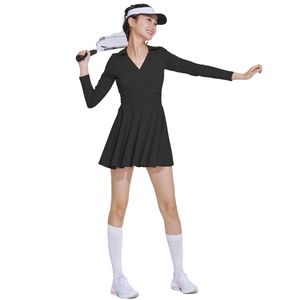 Sexy cuello en V Polo-Camisa Bolsillos laterales One Piece Sport Wear Golf Dress Falda - Product Image 1