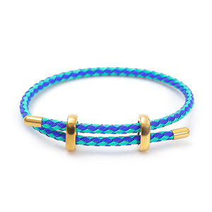 Base de bracelet en fil d'acier tressé réglable avec boucle coulissante en forme de 8 pour bijoux DIY en gros - Product Image 6