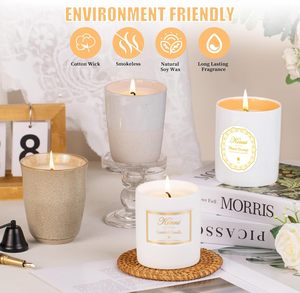 Support de bougie en céramique blanc mat moderne pour la décoration de Noël, écologique, vide, pour bougies parfumées - Product Image 5