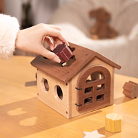 Boîte de blocs de construction en bois Runwood avec logo personnalisé, jouets en bois Montessori, éducation précoce, formes géométriques, jeu d'association, coffret cadeau